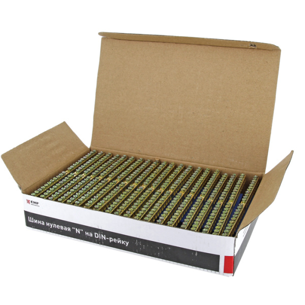Купить EKF PROxima Шина "0" N (6х9мм) 20 отверстий латунь синий изолятор на DIN-рейку