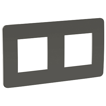 SE Unica Studio Дымчато-серая/Белая Рамка 2-ная NU280421