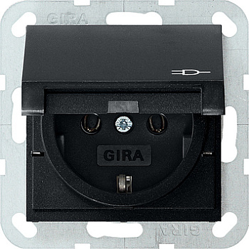 Gira S-55 Розетка с/з 16 A, 250 В с откидной крышкой 0454005