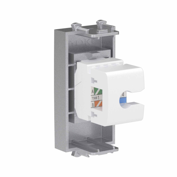 Купить DKC Телефонная розетка RJ-12 без шторки модульная, "Avanti", "Закаленная сталь", 1 модуль