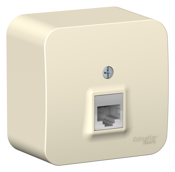 Купить Systeme Electric Blanca наруж Молочная Розетка компьютерная RJ45, кат.5E, изолир. пластина