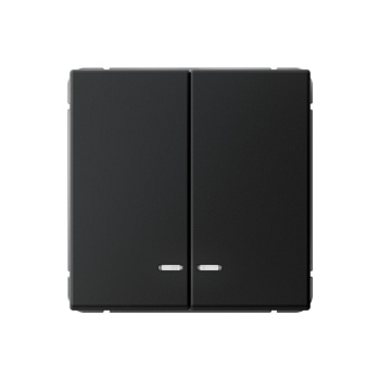 Systeme Electric ArtGallery Карбон Выключатель 2-клавишный с подсветкой, сх.5а, 10АХ, механизм