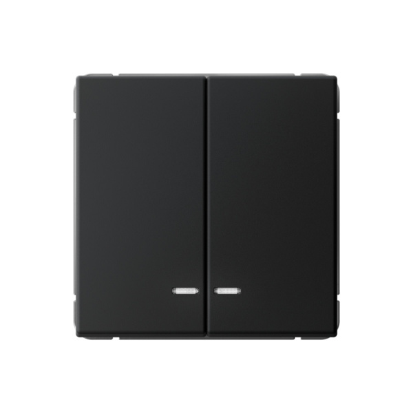 Systeme Electric ArtGallery Карбон Выключатель 2-клавишный с подсветкой, сх.5а, 10АХ, механизм