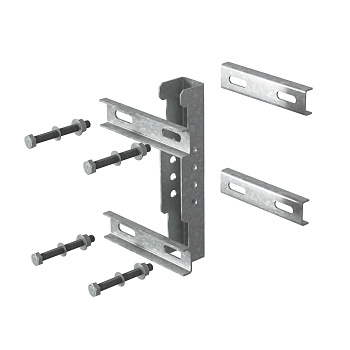 OSTEC Крепление стойки консоли подвеса к опорам ограждения, толщ. 2,0 мм, Сендзимир цинк