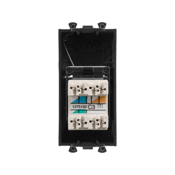 Купить DKC Телефонная розетка RJ-12 модульная, "Avanti", "Черный матовый", 1 модуль