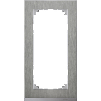 SE Merten SM M-Pure Decor Нерж.сталь/Алюминий Рамка 2-ая без перегородки MTN4025-3646