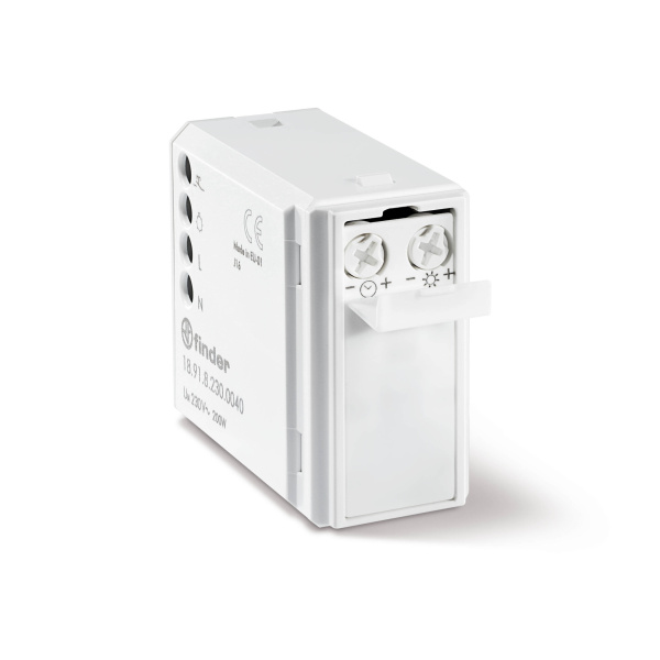 Finder Детектор движения; установка в монтажной коробке; выход 1NO 200Вт (230В АС); питание 110…230В АC; степень защиты IP40 189182300040