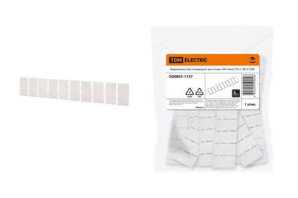 TDM Маркировка (без нумерации) для клемм ЗНН-4мм2 (Ph-C ZB 6) SQ0803-1137