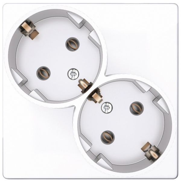 Купить Simon 24 Белая Розетка 2Х2К+3 Sсhuko без защитных шторок 2450459-030