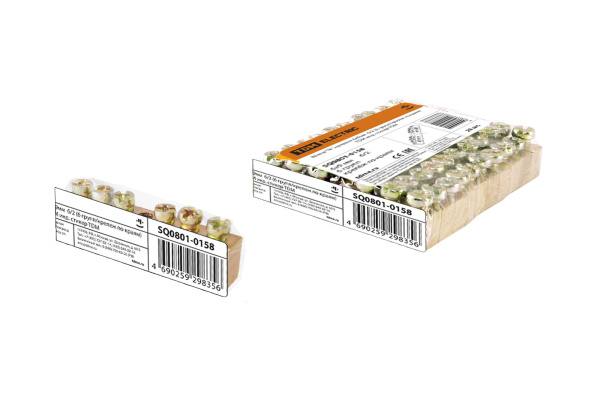 TDM Шина "N" нулевая 6х9мм  6/2 (6 групп/крепеж по краям) инд. стикер SQ0801-0158