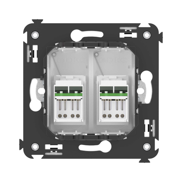 Купить DKC Компьютерная розетка RJ-45 в стену, кат.6А двойная, "Avanti", "Белое облако"