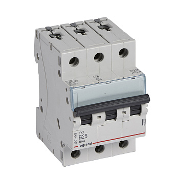 Legrand TX3 Автоматический выключатель 3P 25A (B) 6000/10kA 403890
