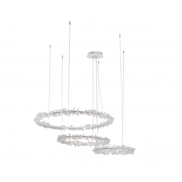 Светильник подвесн. 08246,01PA Лаура белый d40+60+80 Led 110W (4000K) с пультом ДУ