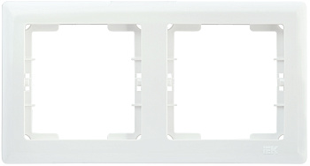 IEK РГ-2-ББ Рамка 2 мест. гориз. BOLERO белый EMB20-K01