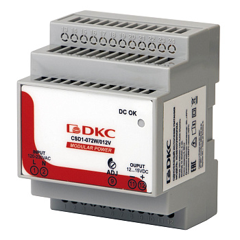 DKC Источник питания "MODULAR POWER", однофазный, 72Вт, 5А, 12В