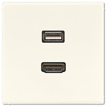 JUNG Мультимедиа разъём, слоновая кость MALS1163