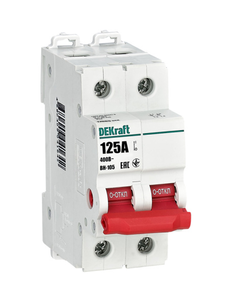 Dekraft Выключатель-разъединитель 2Р 125А ВН-105