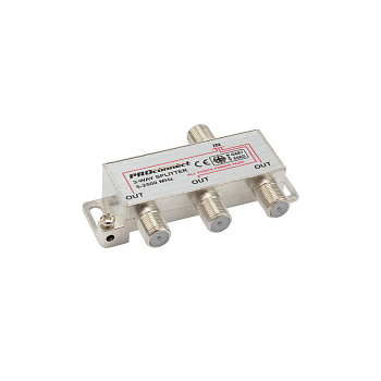 PROconnect Делитель ТВ х 3 под F Разъем 5-2500 МГц "СПУТНИК" 05-6202-4
