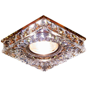 Ambrella Встраиваемый точечный светильник со светодиодной лентой S251 BR хром/коричневый хрусталь/MR16+3W(LED WHITE)