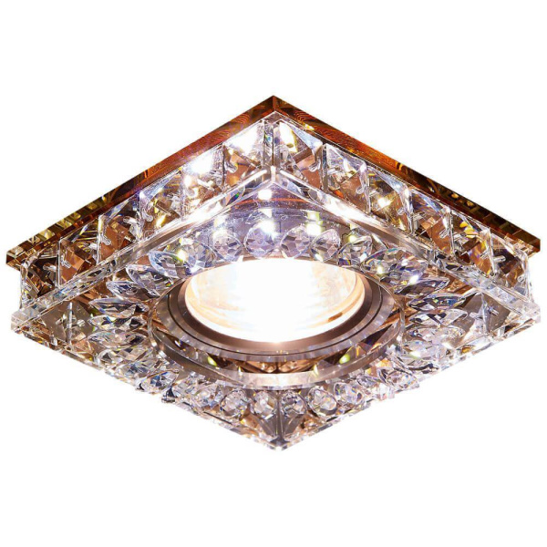 Ambrella Встраиваемый точечный светильник со светодиодной лентой S251 BR хром/коричневый хрусталь/MR16+3W(LED WHITE)