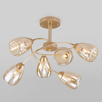Eurosvet Потолочная люстра со стеклянными плафонами 30168/6 матовое золото a047259