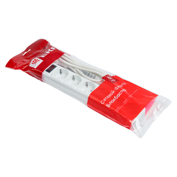 Купить EKF PROxima Сетевой фильтр 6*1,8м 16А/3,2кВт с выкл. c/з ПВС 3х1,0 Блокбастер XL