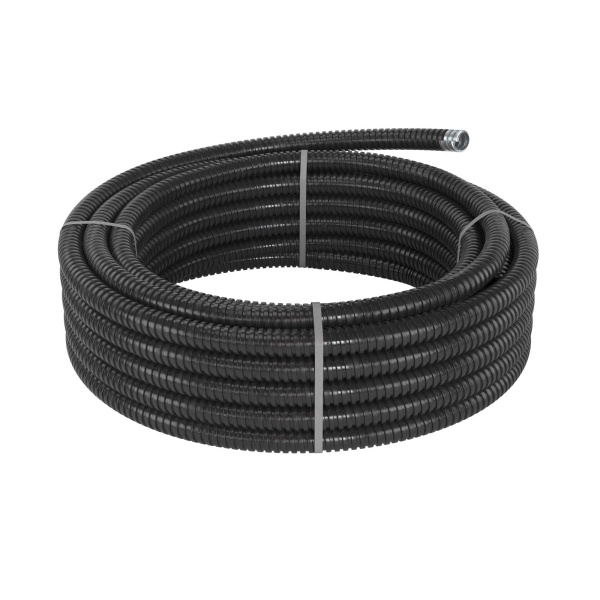 Купить DKC Металлорукав DN 20мм в герметичной ПВХ изоляции, Dвн 20,5 мм, Dнар 25,5, 50 м, цвет чёрный