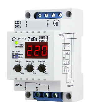 Новатек Реле контроля 1-фаз. напряжения РН-113 (3мод.), 32А АС1