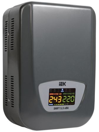 IEK Стабилизатор напряжения настенный серии Shift 5,5 кВА IVS12-1-05500