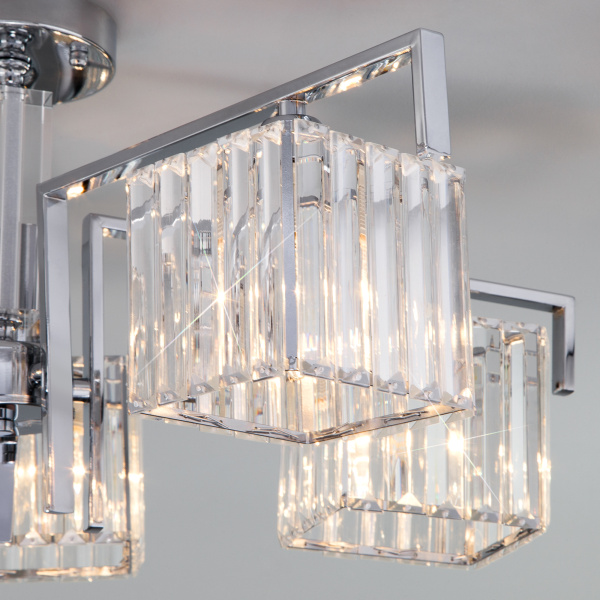 Купить Eurosvet 10126/5 Светильник потолочный хром/прозрачный хрусталь Strotskis a054449