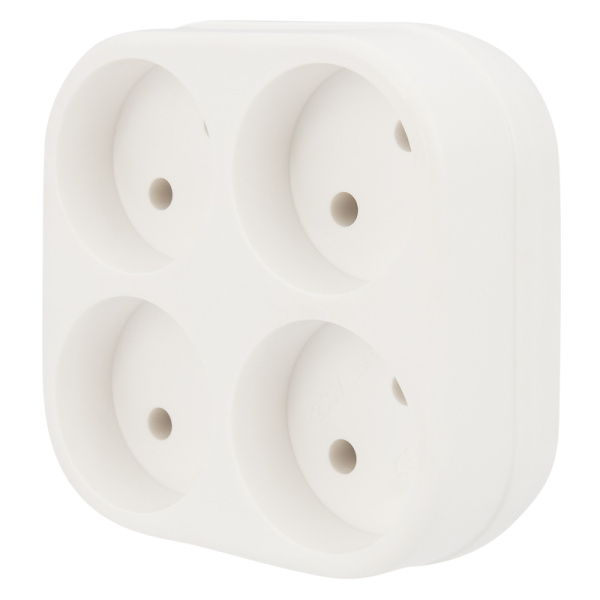 Четверник электрический , 6-10 А, без заземления, белый Rexant 11-1072