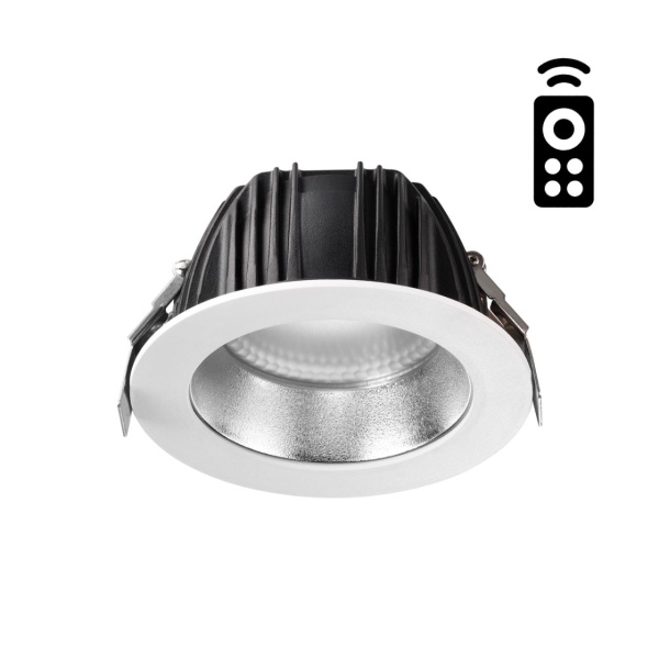Novotech 358334 NT19 000 белый/серебро Встраиваемый диммируемый св-к с пультом ДУ IP20 LED 2700~5000К 15W 220