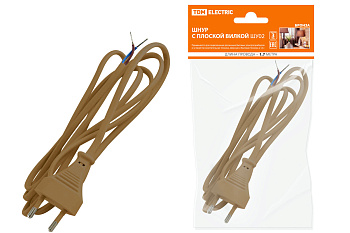 TDM Шнур с плоской вилкой ШУ02 ШВВП 2х0,75мм2 1,7 м. бронза SQ1305-0013