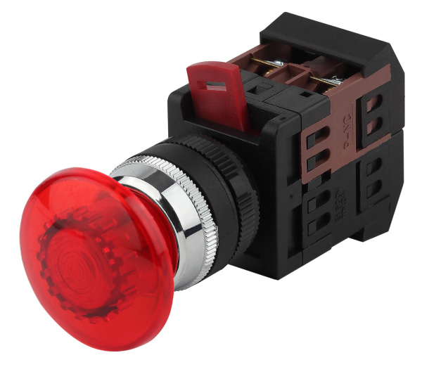 ЭРА Кнопка AEAL22 "Грибок"с фиксацией красный d22мм 240В 1з+1р (10/400/4000)