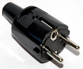 ABL Вилка с/з ПВХ, 16A, 2P+E, 250V, (черный) 1418000