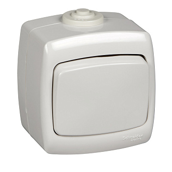 SE Wessen Рондо наруж Бел Переключатель 1-клавишный 6А, IP44 VA66-102B-BI