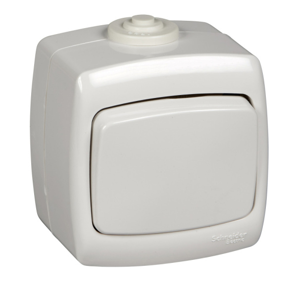 SE Wessen Рондо наруж Бел Переключатель 1-клавишный 6А, IP44 VA66-102B-BI