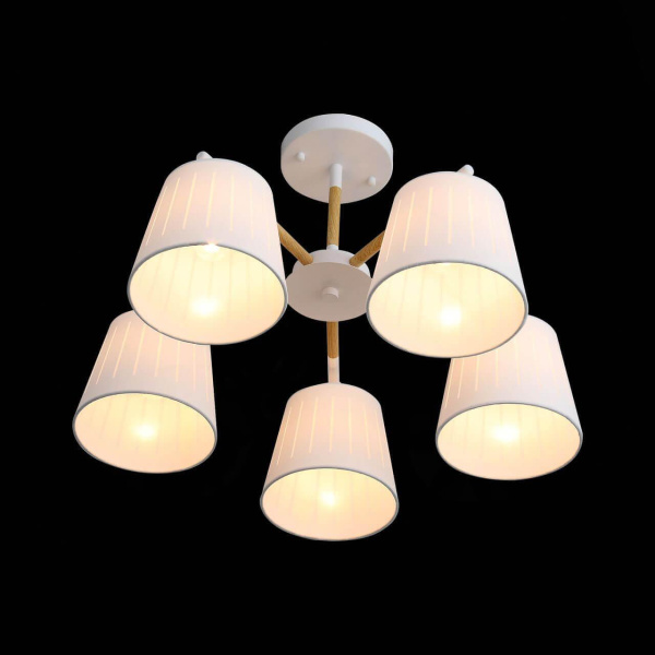 Купить Evoluce SL375.502.05 Люстра потолочная Белый, Светлое дерево/Белый E27 5*40W