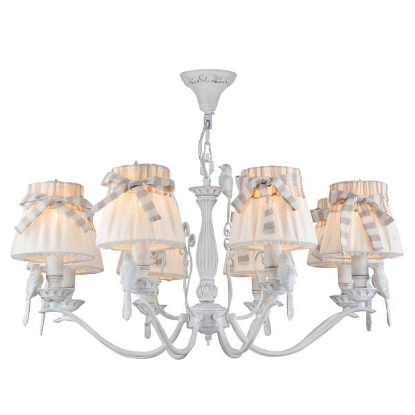 Maytoni Elegant Bird Белый Антик Люстра 8xE14 40W ARM013-08-W Купить Maytoni Elegant Bird Белый Антик Люстра 8xE14 40W ARM013-08-W
