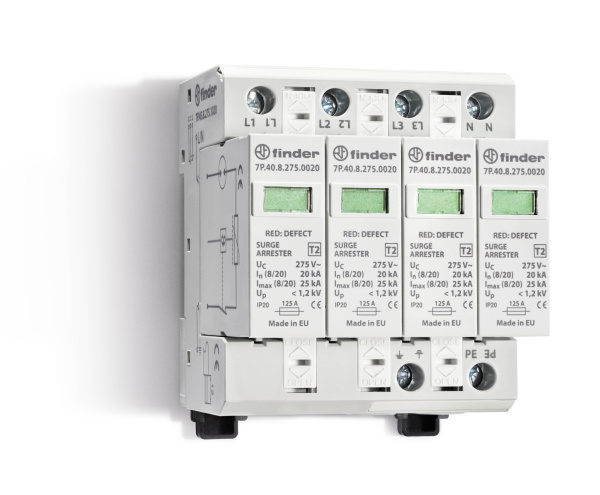 Finder УЗИП тип 2 (4 варистор/разрядник) 7P4582751020