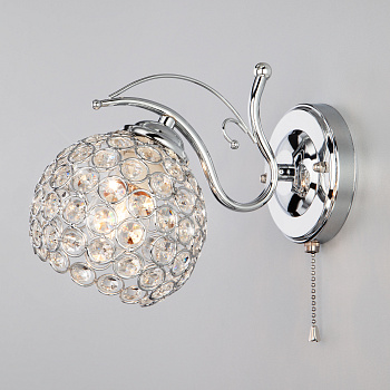 Eurosvet Бра со стеклянным плафоном 7777/1 хром 00000080091