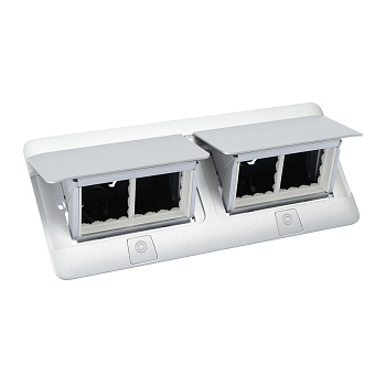 Legrand Выдвижной блок в стол, с комплектом для монтажа, 2х4 модуля, цвет алюминий, для монтажа ЭУИ 654015