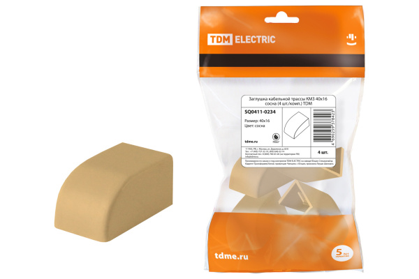 TDM Заглушка кабельной трассы КМЗ 40х16 сосна (4 шт./комп.) SQ0411-0234