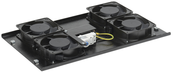 IEK ITK Потолочная вентиляторная панель с термостатом, 4 вентилятора, черная FM05-42