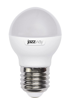 Jazzway Лампа светодиодная (LED) «шар» d45мм E27 180° 7Вт 220-240В матовая тепло-белая желтая 3000К .1027863-2