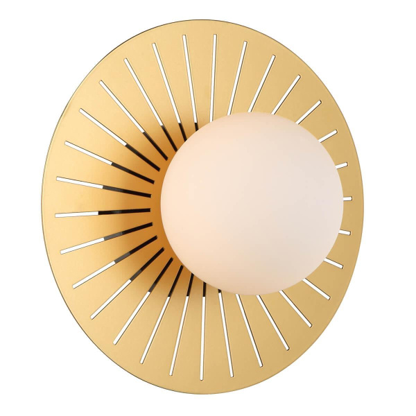 Favourite Светильник настенный каркас черного цвета в сочетании с золотым, белое выдувное стекло 2356-1W