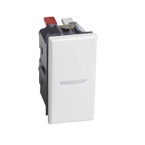 Купить BT Axolute Белый Выключатель аксиальный 1-кл. 10А, 250В, автомат. клеммы, 1 мод. (замена для арт. HD4001A) HD4001AN