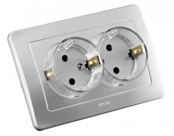 Hegel Мастер внутр Серебро РС16-381-06 Розетка с/з двойная