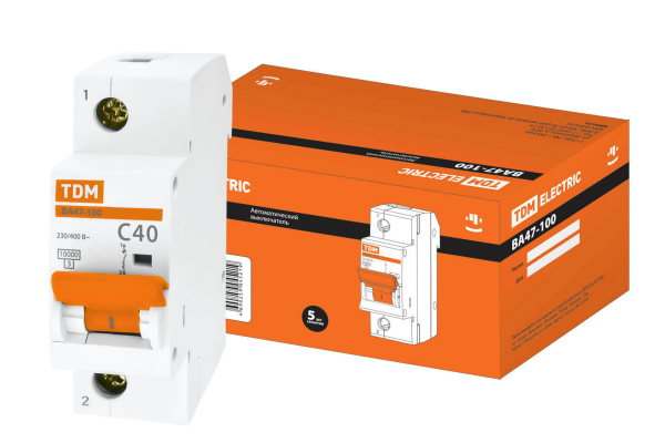 TDM Авт. выкл. ВА47-100 1Р 40А 10кА  х-ка С SQ0207-0051