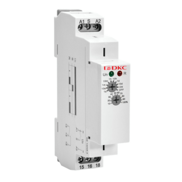 DKC Реле времени, задержка выключения, конфигурация контакта 1CO, AС/DC 12-240В